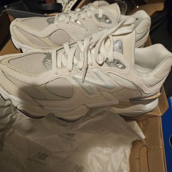 New. New Balance White and Silver Athletic Shoes - Picture 4 of 6